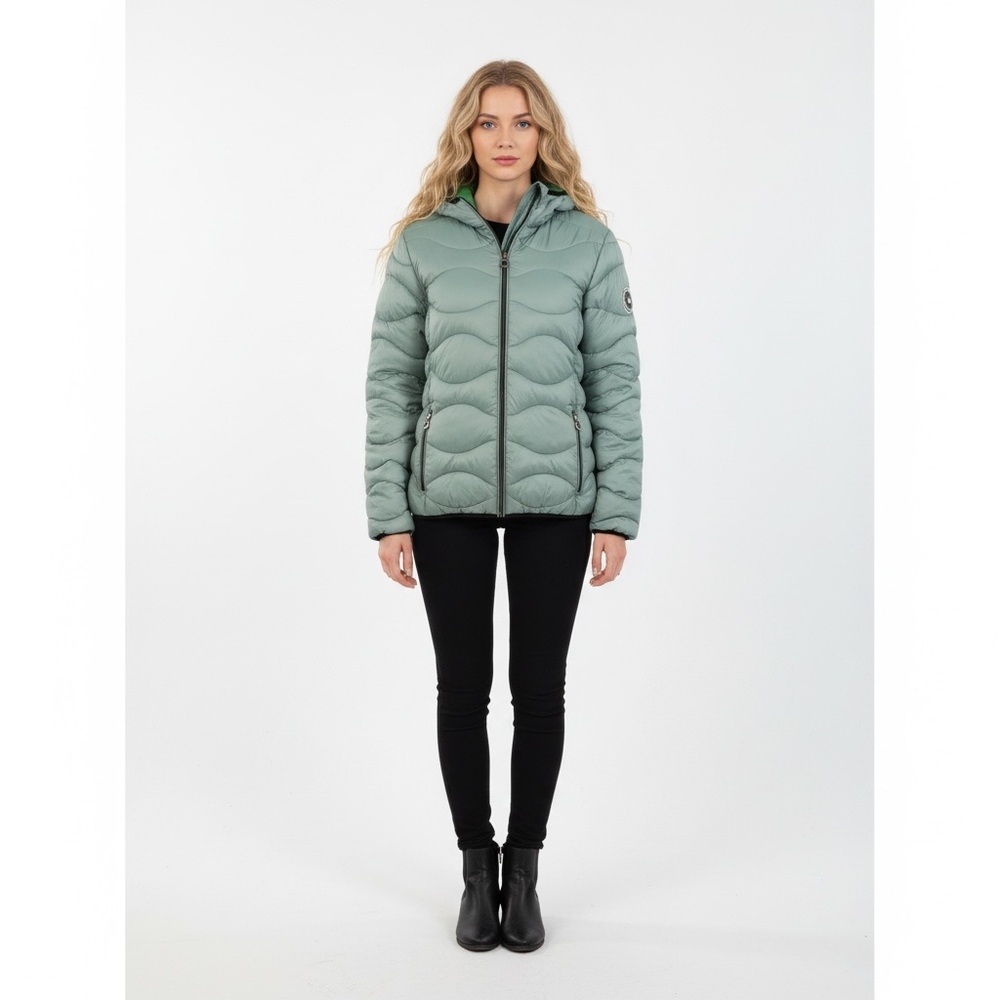 NOIZE Quilted Puffer Jacket – Sage Green – XL